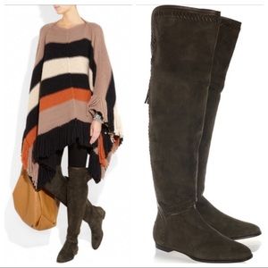 Jimmy Choo OTK Duncan Suede Moss Over the Knee